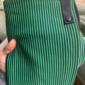 Lululemon Vinyasa Infinity Wrap Scarf with Snap Detail / Green & Navy Striped